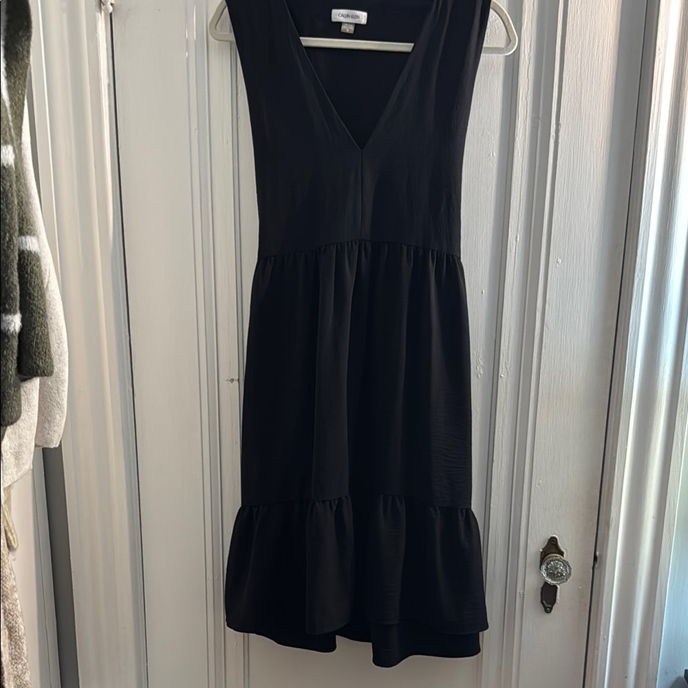 Calvin Klein Black V-Neck Mini Dress